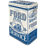 Nostalgic Art Clip Top 1.3 L Food Safe Storage Tin | Ford Fuel & Service | Kitchen Canister