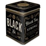 Small Tea Storage Tin - Black Tea - Hinged Lid 