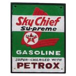 Sky Chief Supreme Gasoline Cast Iron Sign