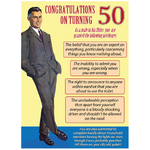 50th Birthday Male Fifty | Funny Greetings Card | Tantamount Cards