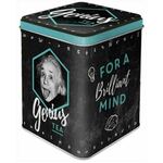 Nostalgic Art Small Tea Storage Tin | Genius Albert Einstein | Hinged Lid Tea Caddy