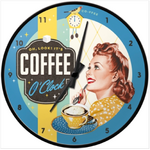 Coffee O'Clock Wall Clock - Nostalgic Art