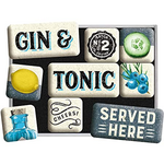 Gin & Tonic Magnet Set | 9 Piece | Nostalgic Art Retro