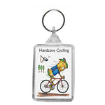 Hard Core Cycling Keyring Keychain