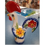 Blue & White Floral Rooster 150mm Ceramic - Portuguese - Rooster of Luck & Happiness