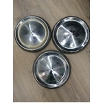 VINTAGE Chrome Hub Caps - Ford? - Dog Dish x 3 - 24.5 cm