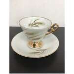 Demitasse Coffee Cup & Saucer - Gold Wheat Pattern - Made in Japan 