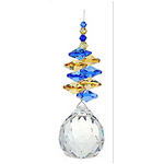 Hanging Suncatcher - Beaded Crystal - Blue Yellow