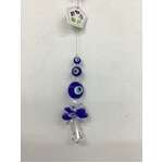 Hanging Crystal Suncatcher - Blue Evil Eye Beads 