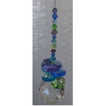 Hanging Suncatcher - Beaded Crystal - Blue Purple Green