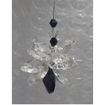Hanging Suncatcher - Beaded Crystal - Black and Clear