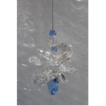 Hanging Suncatcher - Beaded Crystal - Blue and Clear