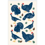 Christmas Turkeys  Cotton Kitchen Tea Towel