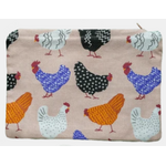 Bright Hens | Zip Pouch | Drill Cotton