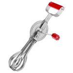 Rotary Egg Beaters - Red Handle - Stainless Steel