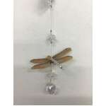 Hanging Dragonfly Crystal Suncatcher - Orange 