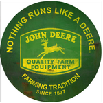 John Deere Tin Sign - Round