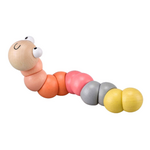 Jointed Wooden Worm Toy - Yellow