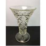 VINTAGE Pressed Glass Vase | 19 cm Tall | Diamond Pattern
