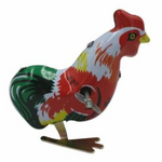 Jumping Rooster Tin Toy - Wind-Up - Collectable Retro