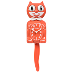 Kit-Cat Klock - Living Coral - Rockabilly Cat Clock