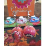 Funky Bobble Earrings - Pink Black White