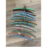 VINTAGE Corded Coat Hangers x 13 - Plastic Tube Bead Woven