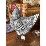 Black & White Hen Ornament - 30 cm Tall