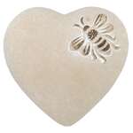 Bisque Bee Heart Stone - Garden Decor - Ceramic - 15 cm 