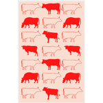 Red Cows 100% Cotton Kitchen Tea Towel