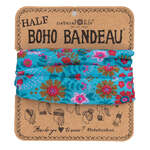 Half Boho Bandeau - Blue Floral Mandela
