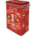 Coffee Storage Tin - Clip Top - Camp Life - Retro