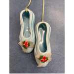 VINTAGE Ceramic Ballet Slippers Hanging Ornament - Blue