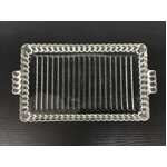 VINTAGE Hazel Atlas Ball & Rib Glass Tray - Small - 24 x 13 cm