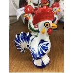 Blue & White  Rooster 7.2cm Ceramic - Portuguese - Rooster of Luck & Happiness