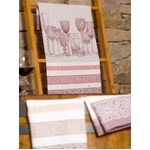 Cotton Tea Towel x 2 - Made in Portugal - Wine Glass Print