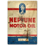 Neptune Motor Oil - Retro Tin Sign - Fuel Oil Memorabilia