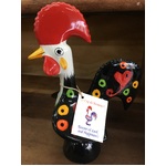 Black & White Rooster 240 mm Ceramic - Portuguese - Rooster of Luck & Happiness