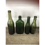VINTAGE Green Bottles - Lot of 4 