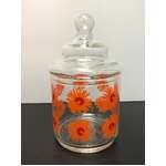 RETRO Sasaki Glass Kitchen Canister | Orange Floral 