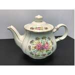 VINTAGE Sadler Teapot | White w Floral Design 