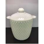 VINTAGE Anchor Hocking Hobnail Milk Glass Ice Bucket or Cookie Jar 