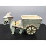 VINTAGE Ceramic Donkey & Cart Planter | Taiwan