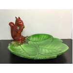 VINTAGE Wembley Ware Squirrel on Leaf Plate | RARE