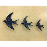 Set of 3 Graduated Flying Wall Swallows | Ceramic | Hand Painted | Vintage Style 