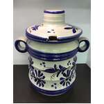VINTAGE West German Rumtopf Pottery Jar 324-30 | Blue & Grey 