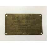 VINTAGE Moffat-Vrtue Petrol Brass Engine Badge Plate