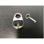 ANTIQUE Style Mini Padlock w Skeleton Key | 3.5 cm Silver