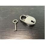 ANTIQUE Style Mini Padlock w Skeleton Key | 3.5 cm Blackened Silver