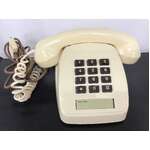 RETRO Cream & Brown Push Button Telephone - Untested - STC 805